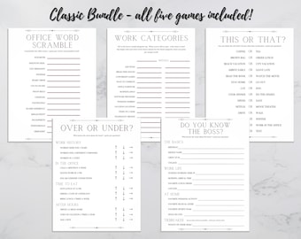 Printable Work Party Games Bundle: Office Happy Hour Activity (Digital Download)