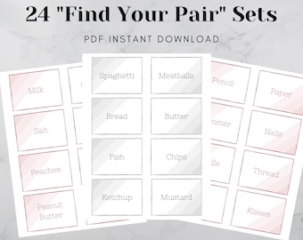 Find Your Pair Icebreaker Game: Office Team Building Activity | 24 printable Work Party Cards