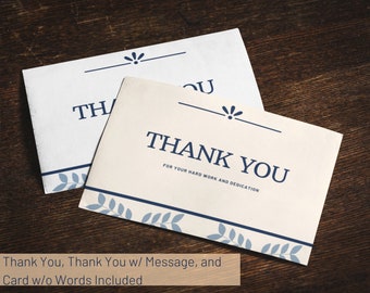 Printable Thank You Cards: Employee Appreciation Gift (Digital Download)