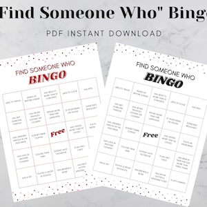 Find Someone Who Ice Breaker Bingo, Find the Guest Game Workplace Activity, Work Culture Game, Team Builder Game Instant Download, Mingle image 1