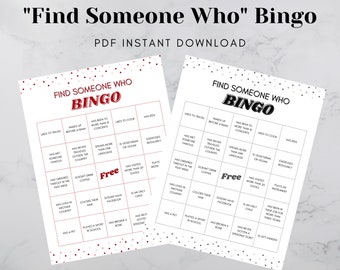 Find Someone Who Bingo, Icebreaker Game (Digital Download)