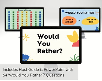 Would You Rather Virtual Game for Family, Conversation Starters, PowerPoint Icebreaker Game Activity for Kids, Office Work Game This or That
