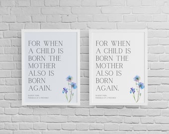 New Mom Quote Print:  Literary Art (Digital Download)