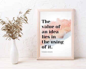 Thomas Edison Quote Print: Inspirational Office Decor (Digital Download