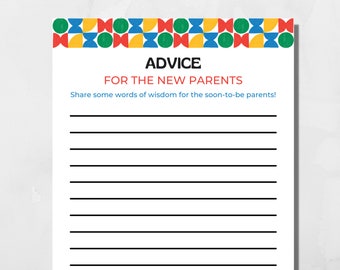 Baby Shower Advice for the Parents Printable, Instant Download Activity for Baby Shower, Best Wishes Mom to Be, Baby Sprinkle Party Activity