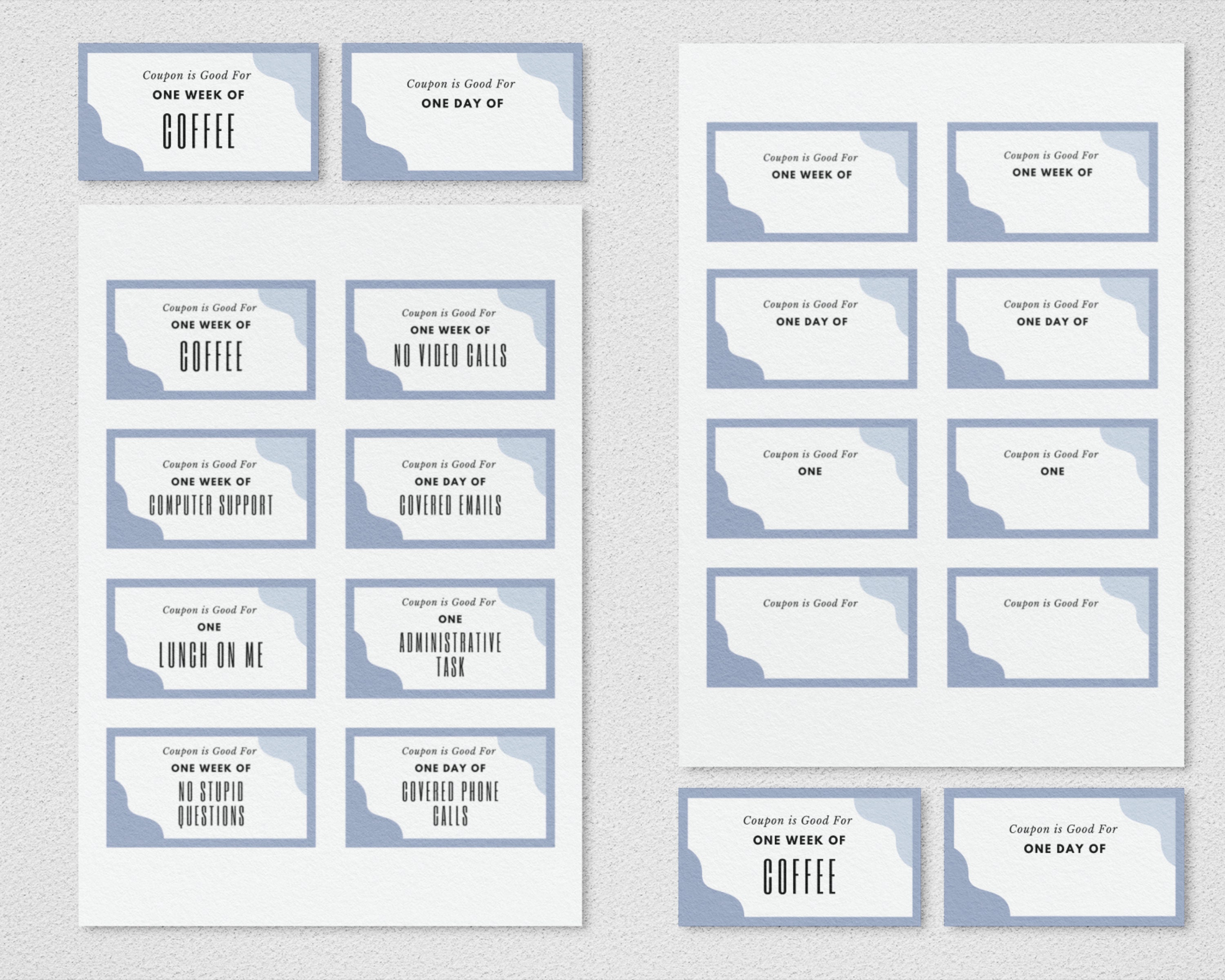 Printable Coupon Book Custom Gift for Coworker, Employee Appreciation