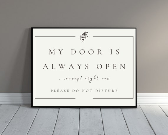 My Door is Always Open Home Office Decor for Men Virtual - Etsy