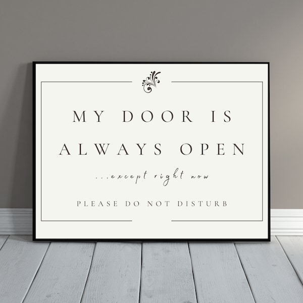 My Door is Always Open Home Office Decor for Men, Virtual Meeting in Progress Office Door Sign Do Not Disturb Sign door hanger printable