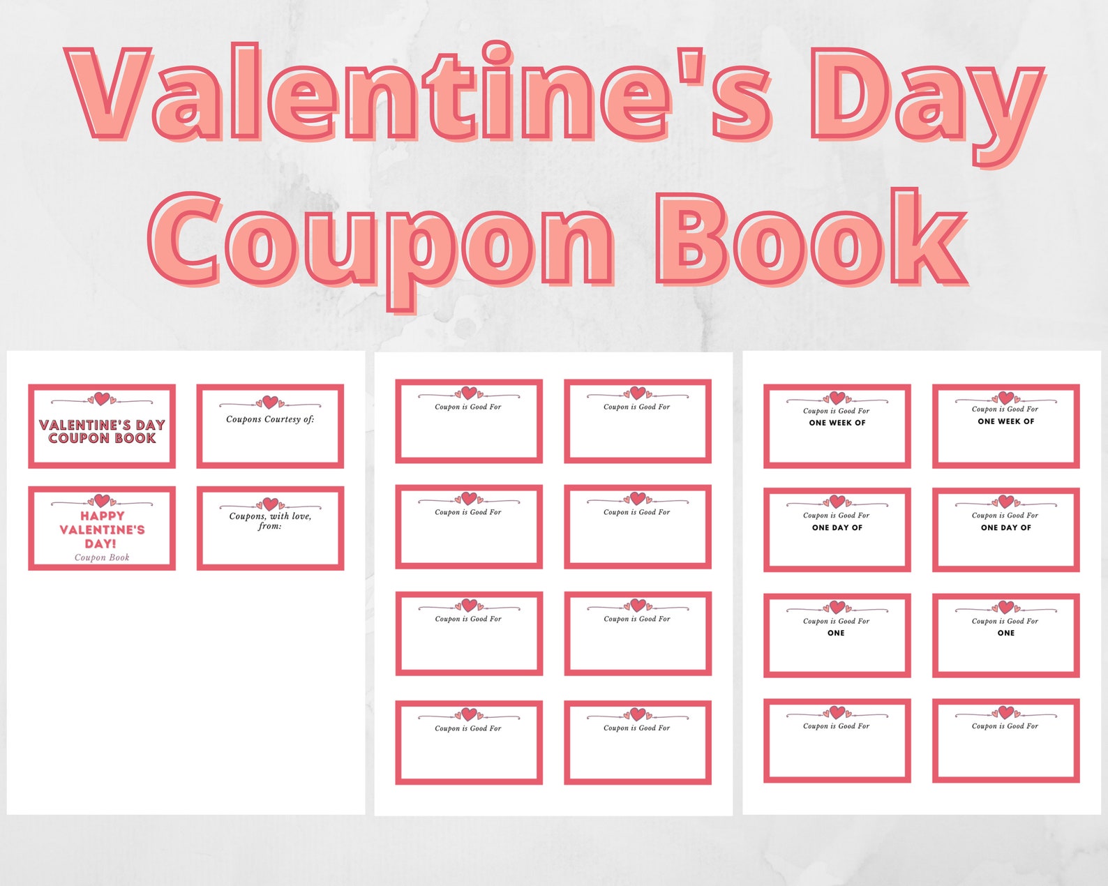 Valentines Coupon Printable, Valentines Day Gift for Boyfriend Digital ...
