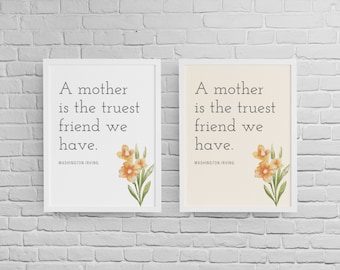 Mother's Day Quote Print: Washington Irving Literary Art (Digital Download)