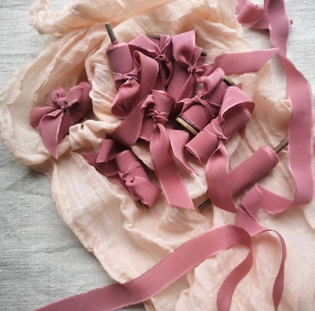 Jet Black Luxe Pure Silk Ribbon - Hand Dyed Silk Ribbon, Bouquet Silk Ribbon