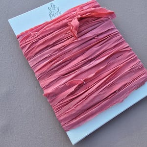 Fita Rouge Luxe Pure Silk - Fita de seda tingida à mão, fita de seda Bouquet