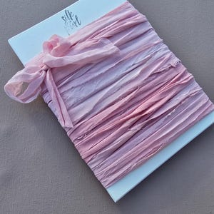 Fita de seda pura Peony Luxe - Fita de seda tingida à mão, fita de seda Bouquet