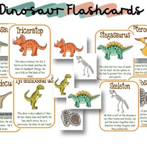 Dinosaur Fact Match Interactieve Flashcards DIGITAAL