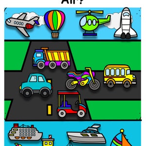 Things That Go Preschool Learning Pack - Etsy