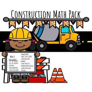 Construction Math Pack Preschool, Early Kindergarten Printable