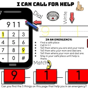 Emergency Call for Help 9-1-1 Practice Learning Mat