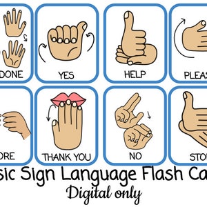 DIGITAAL basispakket gebarentaal. 16 gebarentaalkaarten, ASL American Sign Language