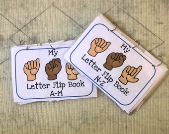 ABC Letter Match ASL FlipBook DIGITAL, printable, sign language. dry erase