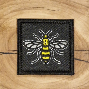 Manchester Bee Patch 6 x 6cm Velcro backed