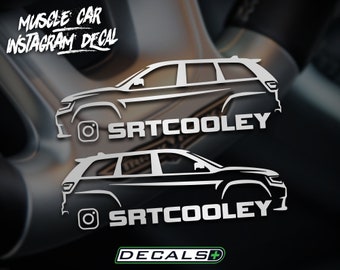 2x Mid-Size SUV Muscle Car Silhouette Instagram IG Window Decals Track Illest Dope Custom 4-Door Sedan Racing Stickers