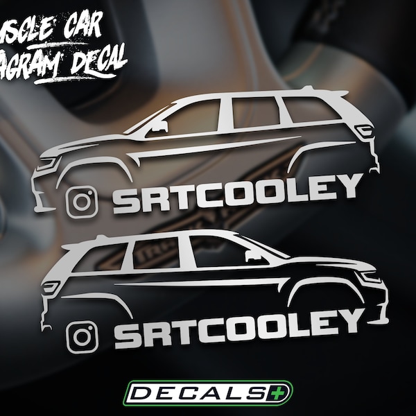 2x Mid-Size SUV Muscle Car Silhouette Instagram IG Window Decals Track Illest Dope Custom 4-Door Sedan Racing Stickers