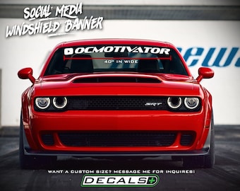 Social Media Youtube Cut Front Windshield Banner Fast Car Race