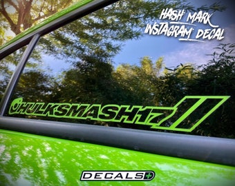 2x Hash Mark Instagram IG Decal Window Sticker Racing Muscle Car Truck Custom Funny Illest Dope