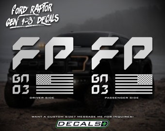 Ford Raptor (Gen 1, 2, & 3) - Ford Performance FP Truck Decal American Flag