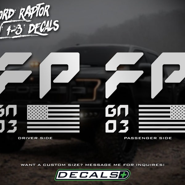 Ford Raptor (Gen 1, 2, & 3) - Ford Performance FP Truck Decal American Flag