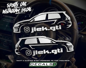 2x Sports Car Silhouette Instagram IG Decal Window Sticker Racing JDM Car Truck Custom Funny Illest Dope