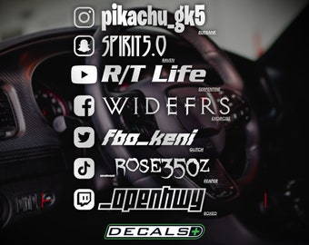 Custom Instagram IG Name Decal Window Sticker Personalized Social Media Username Sticker