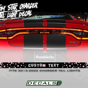 Custom Text Starry Night Hollywood Theme Center Tail Light Banner Overlay Decal Fits Dodge Charger 2015 2016 2017 2018 2019 2020 2021 2022