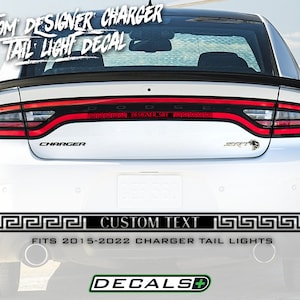 Custom Text Designer Theme Center Tail Light Banner Race Overlay Decal Cover Fits Dodge Charger 2015 2016 2017 2018 2019 2020 2021 2022