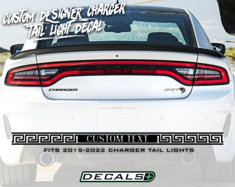 Custom Text Designer Theme Center Tail Light Banner Race Overlay Decal Cover Fits Dodge Charger 2015 2016 2017 2018 2019 2020 2021 2022