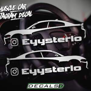 2x Muscle Car Silhouette Instagram IG Window Decals Funny Illest Dope Custom 4-Door Sedan Racing Stickers