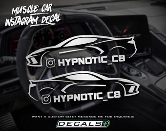 2x Sport Muscle Car Silhouette Instagram IG Window Decals Funny Illest Dope Custom 2-Door Coupe Racing Stickers