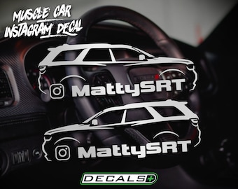 2x Mid-Size SUV Muscle Car Silhouette Instagram IG Window Decals Funny Illest Dope Custom 4-Door Sedan Racing Stickers