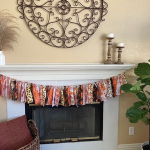 Fall Fabric Garland: Rustic Autumn Rag Tie Bunting