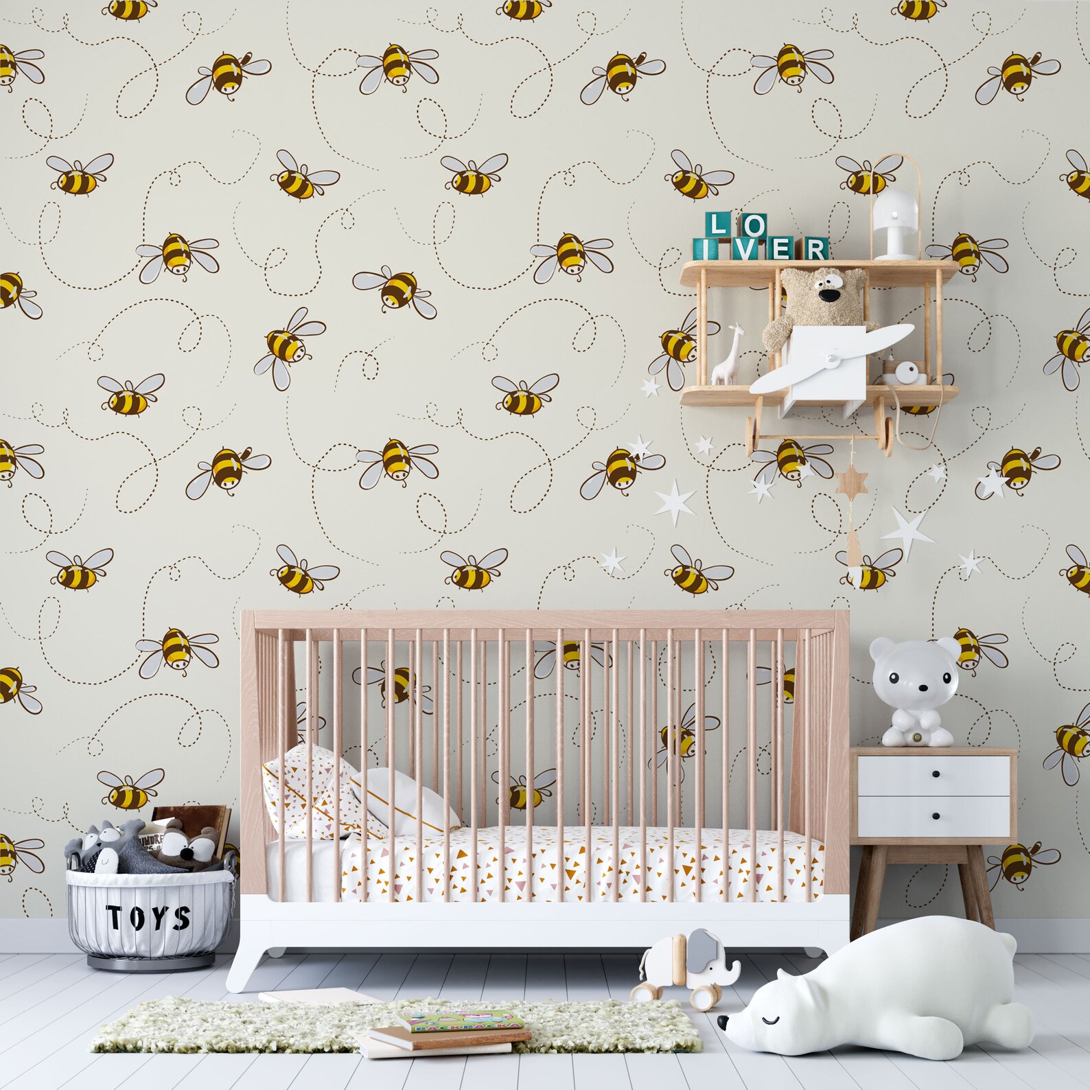 Bee Wallpaper Peel And Stick Bees Repositionable Wall Decor | Etsy