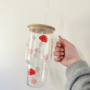 Mushroom Glass Tumbler | 32 oz