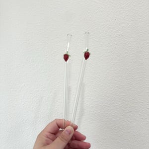 Strawberry Glass Straw | Drinking Straw