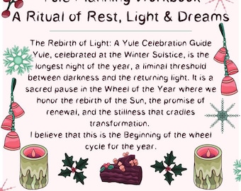 Yule Workbook | Winter Solstice, Journal Prompts & Tarot Spreads | Wheel of the Year