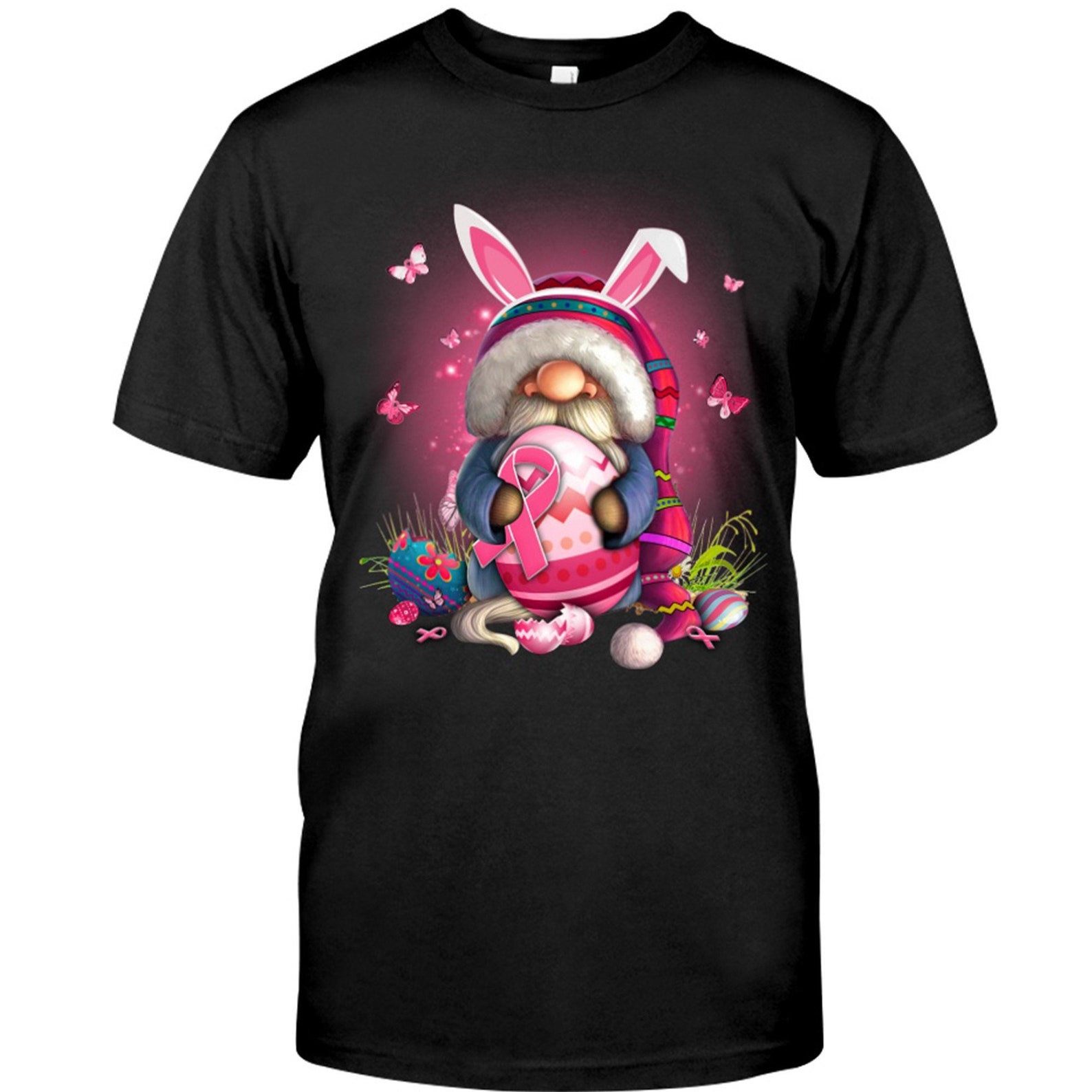 Breast Cancer Gnome Easter Day Shirt Funny Tee | Etsy