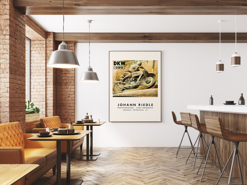 Vintage Dkw Auto Union Motorcycles Poster 1928 Digital Download Racing Poster Advertising Poster Motorcycle Decor 300dpi HI-RES JPEG
