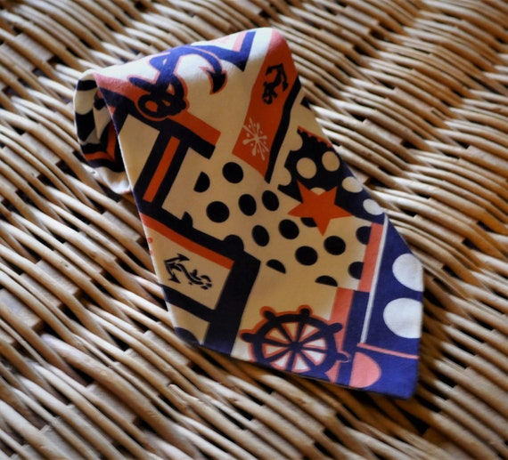 Vintage Scappino Cotton Nautical Tie