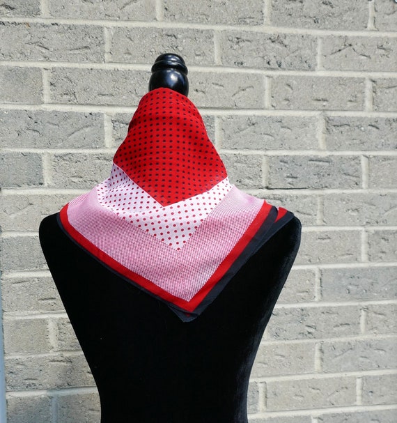 Red White and Blue Stripes and Polka Dots Scarf - image 3