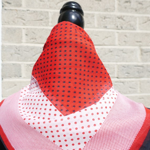 Red White and Blue Stripes and Polka Dots Scarf - image 4
