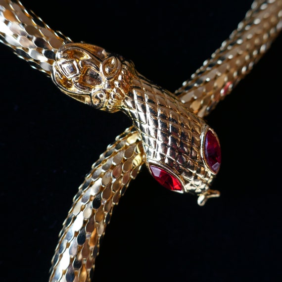 Vintage Goldtone Mesh Snake Necklace