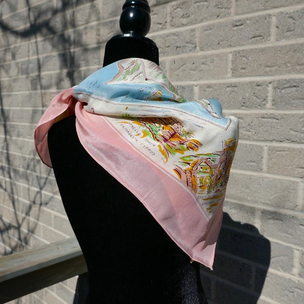 Vintage Souvenir Scarf--Cypus